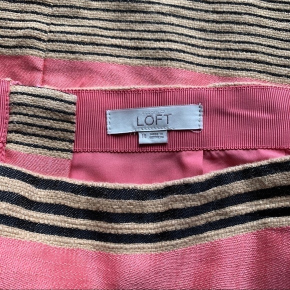𝅺ANN TAYLOR LOFT Linen Blend Striped Skirt - Picture 4 of 7